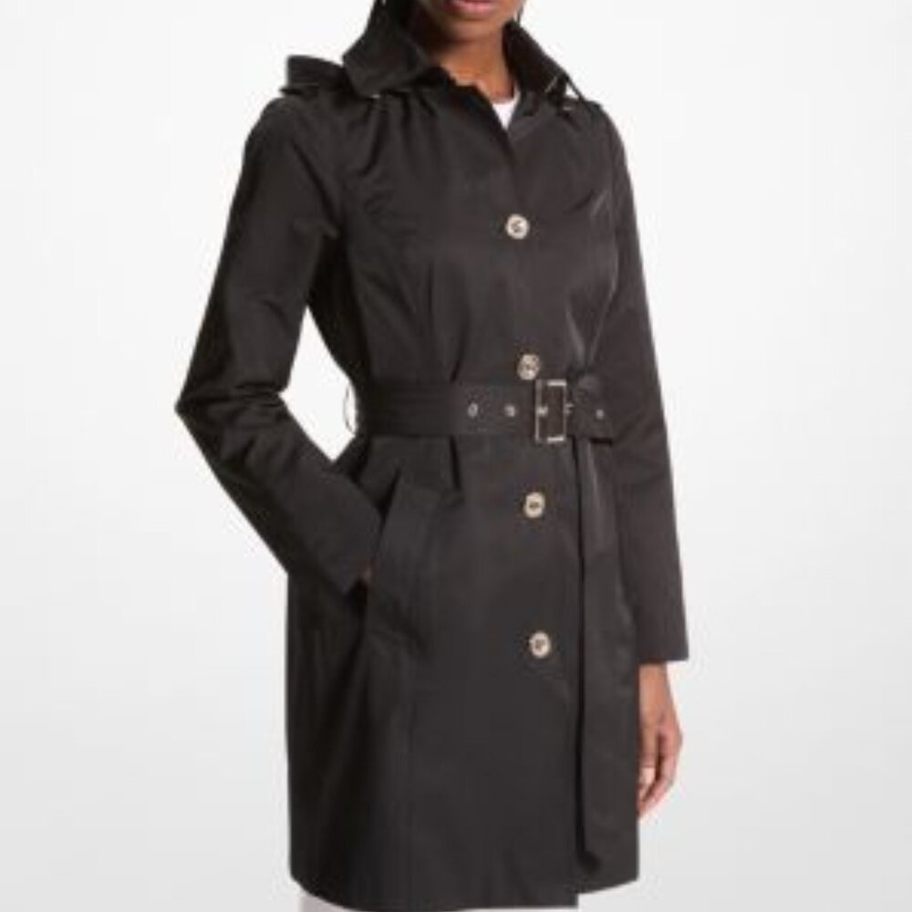 Michael Kors Women's Fall Water-resistant Raincoat jacket (no belt) Size M Black